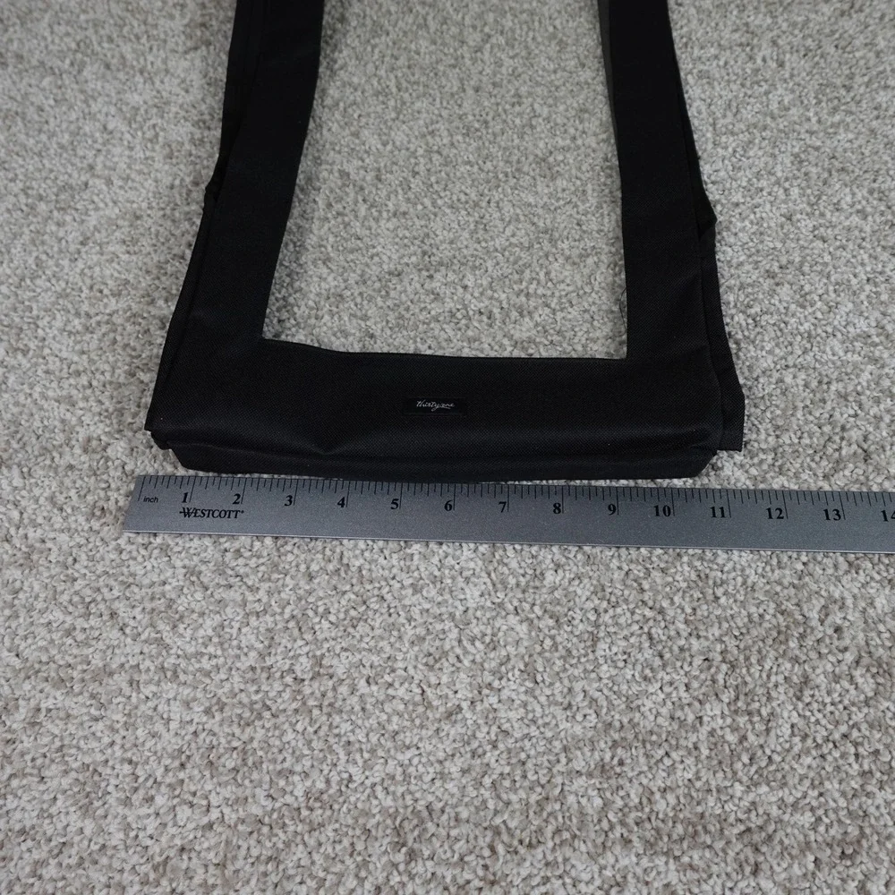 Thirty-One Medium Top a Tote Lid Black Fabric Clear Top Storage Organizer